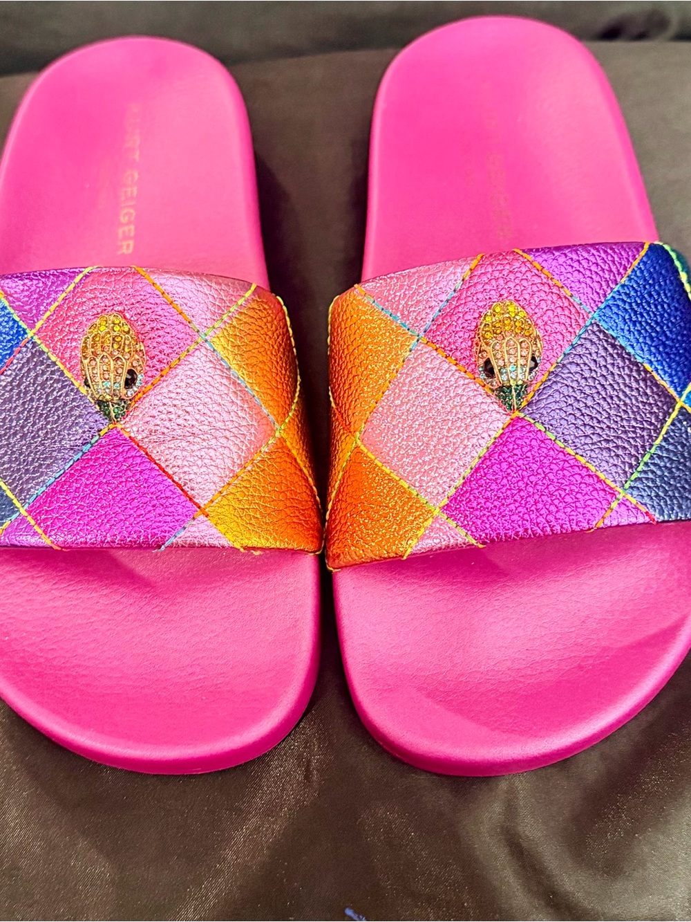 Kurt Geiger Slide Sandals with M Diamond Strap. NWT in Box. Size 7 - Picture 3 of 10